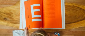 orange and white book page